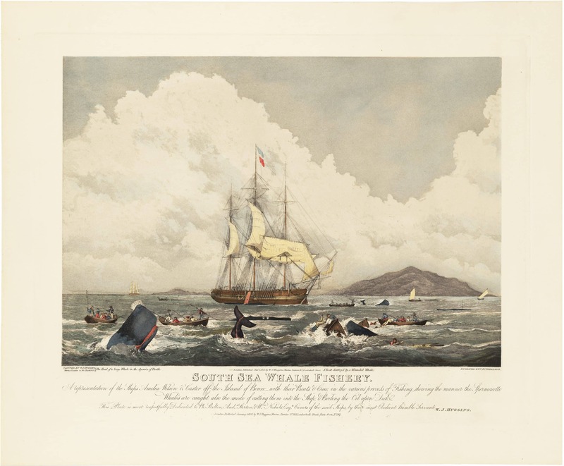 William John Huggin's depiction of the South Sea Whale Fishery in 1825