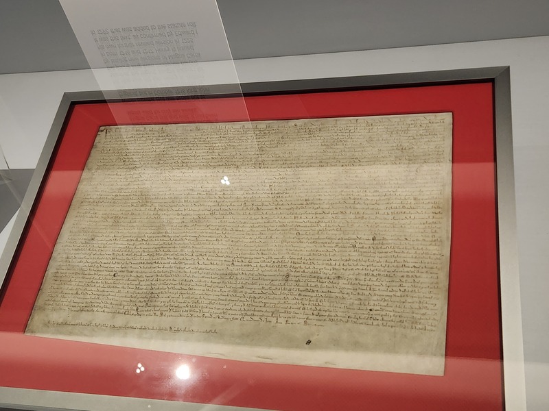 First Magna Carta signed, in Runnymede, in 1215, by King John, under the advisement of William Marshal.
