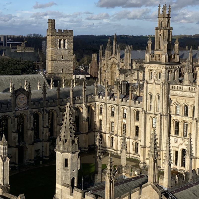 A picture of University of Oxford Couryard, University of Oxford Bodleian Libraries holds the original Frankenstein&nbsp;manuscript.