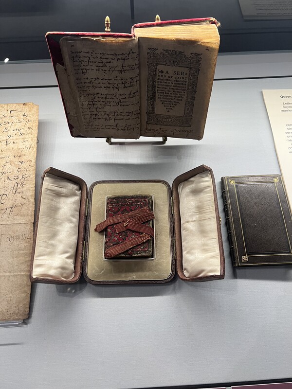 Prayers and Meditations&nbsp;which was published on July 8th, 1545 by Katherine Parr. Although this was the second book published by the queen, this is the first she published under her own name. This is also the first book published by an English woman under her own name.