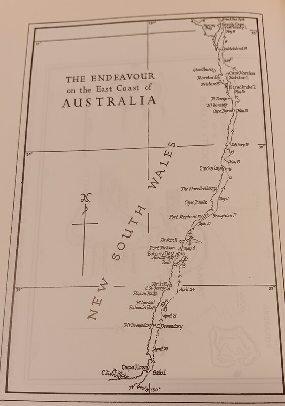 "Track of H.M.S. Endeavour exploring part of the coast of New South Wales, 19 April&ndash;21 May 1770. Reproduced from 'The Endeavour Journal of Sir Joseph Banks, 1768&ndash;1771'."