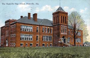 Postcard of Huntsville High School, c. 1910s, from the Southpaw Postcard Collection.