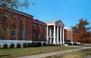 Morton Hall is located at 1310 Ben Graves Dr NW, Huntsville. It was the first building built on what would become the University of Alabama in Huntsville campus. This image is from before Morton Hall went through its first major renovation in 1977.