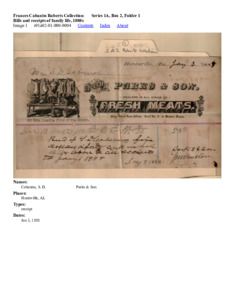 Bills and receipts of family life, 1880s.