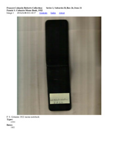 Fannie S. Cabaniss Memo Book, 1922