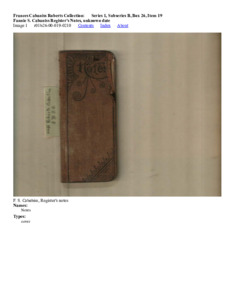 Fannie S. Cabaniss Register's Notes, unknown date