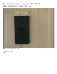 Fannie S. Cabaniss Register Memo Book, 1925-1926