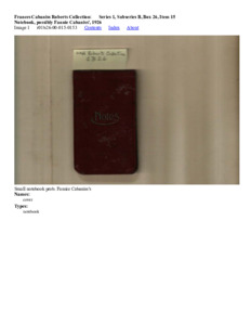 Notebook, possibly Fannie Cabaniss', 1926