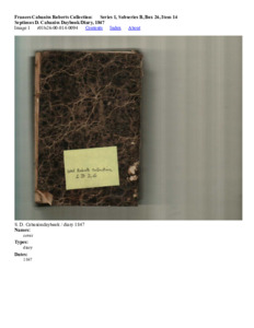 Septimus D. Cabaniss Daybook/Diary, 1847