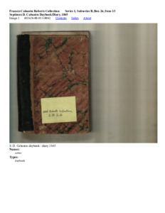 Septimus D. Cabaniss Daybook/Diary, 1845