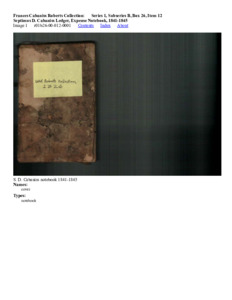 Septimus D. Cabaniss Ledger, Expense Notebook, 1841-1845