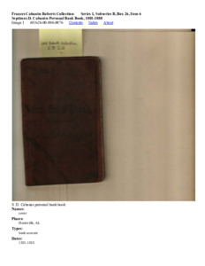 Septimus D. Cabaniss Personal Bank Book, 1881-1888