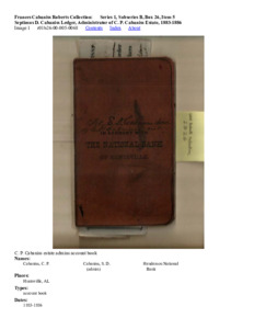 Septimus D. Cabaniss Ledger, Administrator of C. P. Cabaniss Estate, 1883-1886