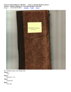 Fannie S. Cabaniss Madison Co. Court Receipt Book, 1916-1926