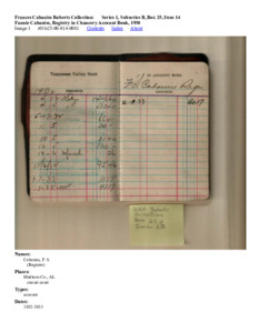 Fannie Cabaniss, Registry in Chancery Account Book, 1930