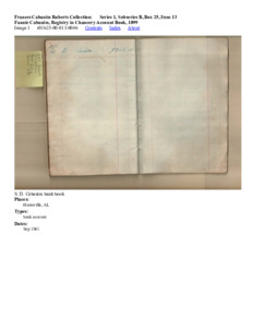 Fannie Cabaniss, Registry in Chancery Account Book, 1899