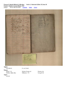 Fannie Cabaniss Account Book, 1915