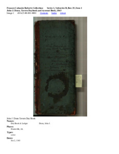 John J. Dunn, Tavern Daybook and Account Book, 1843