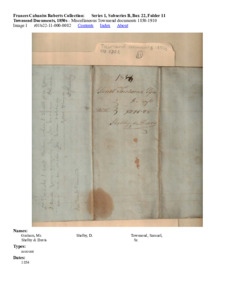 Townsend Documents, 1850s