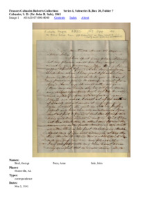 Cabaniss, S. D. (To: John B. Sale), 1841