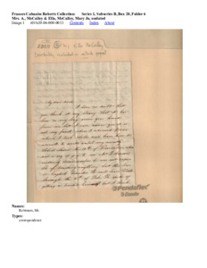 Mrs. A., McCalley &amp; Ella, McCalley, Mary Jo, undated