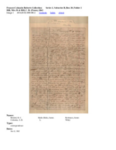 Hill, Mrs. R &amp; Hill, C. B. (From), 1862