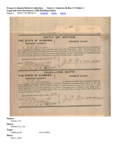 Legal and court documents, 1920 (Duelling Oaths)
