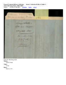 James McClung Estate, 1840s-1860s