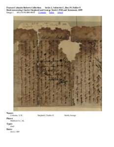 Deed concerning Charles Shepherd and George Steele's Will and Testament, 1895