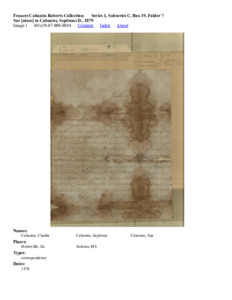 Sue [niece] to Cabaniss, Septimus D., 1879