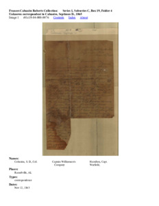 Unknown correspondent to Cabaniss, Septimus D., 1865