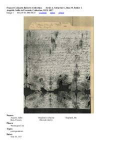 Asquith, Sallie to Eversole, Catherine, 1823, 1827