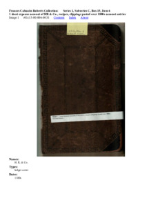 1 sheet expense account of HR &amp; Co., recipes, clippings pasted over 1880s account entries