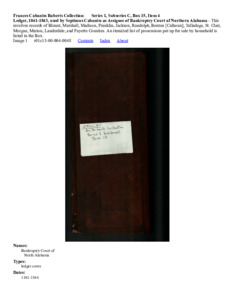 Ledger, 1841-1843, used by Septimus Cabaniss as Assignee of Bankruptcy Court of Northern Alabama