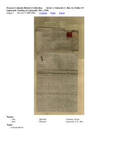 Lipscomb, Sterling to Lipscomb, Mrs., 1926