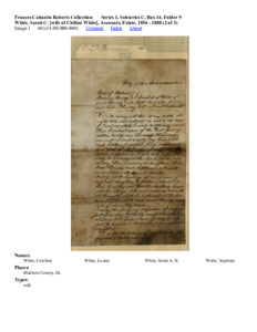 White, Sarah C. [wife of Chilion White], Accounts, Estate, 1856 - 1888 (2 of 3)