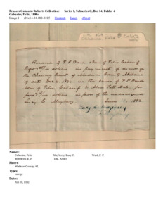 Cabaniss, Felix, 1880s