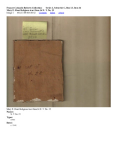 Mary E. Hunt Religious tract Item 16 N. T. No. 25