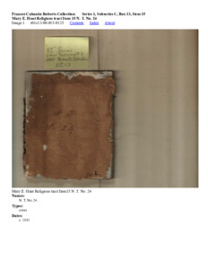 Mary E. Hunt Religious tract Item 15 N. T. No. 24