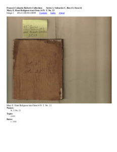 Mary E. Hunt Religious tract Item 14 N. T. No. 23