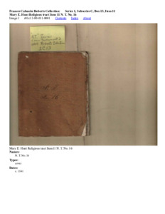 Mary E. Hunt Religious tract Item 11 N. T. No. 16