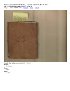 Mary E. Hunt Religious tract Item 9 N. T. No. 11