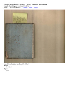 Mary E. Hunt Religious tract Item 8 N. T. No. 9