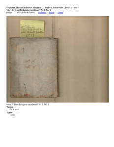Mary E. Hunt Religious tract Item 7 N. T. No. 8