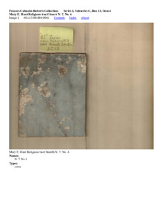 Mary E. Hunt Religious tract Item 6 N. T. No. 6