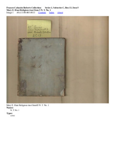 Mary E. Hunt Religious tract Item 5 N. T. No. 1