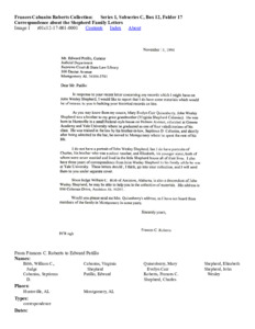 Correspondence about the Shepherd Family Letters