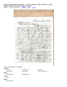 Shepherd, John W. to Cabaniss, Septimus D., 1865