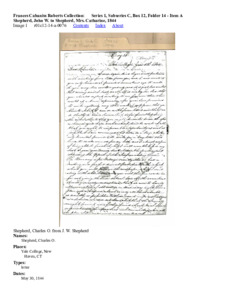 Shepherd, John W. to Shepherd, Mrs. Catharine, 1844