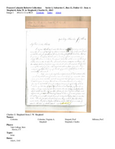 Shepherd, John W. to Shepherd, Charles O., 1843